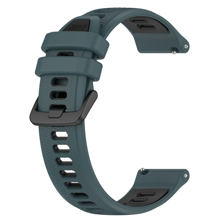 For Garmin Approach S40 20mm Sports Two-Color Silicone Watch Band(Olive Green+Black) - Smart Wear by PMC Jewellery | Online Shopping South Africa | PMC Jewellery