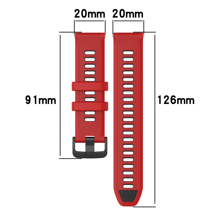 For Amazfit GTS 4 Mini 20mm Sports Two-Color Silicone Watch Band(Black+Red) - Smart Wear by PMC Jewellery | Online Shopping South Africa | PMC Jewellery