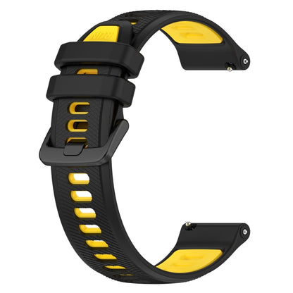 For Huawei Watch 3 22mm Sports Two-Color Silicone Watch Band(Black+Yellow) - Smart Wear by PMC Jewellery | Online Shopping South Africa | PMC Jewellery