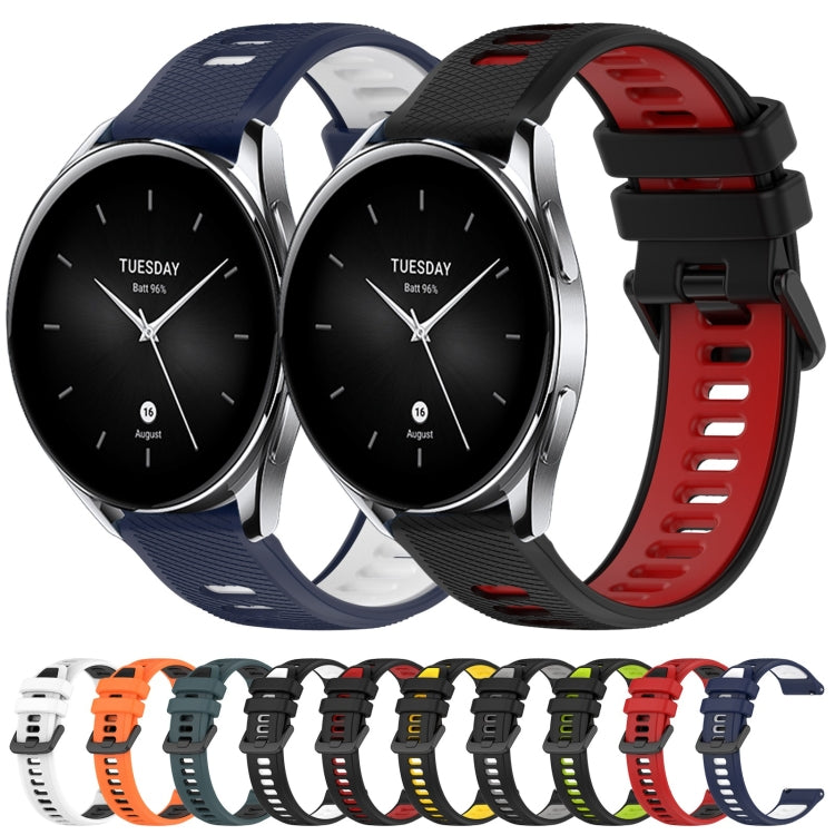 For Xiaomi MI Watch S1 Pro 22mm Sports Two-Color Silicone Watch Band(Black+Red) - Smart Wear by PMC Jewellery | Online Shopping South Africa | PMC Jewellery