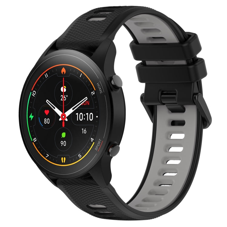 For Xiaomi MI Watch S1 Pro 22mm Sports Two-Color Silicone Watch Band(Black+Grey) - Smart Wear by PMC Jewellery | Online Shopping South Africa | PMC Jewellery