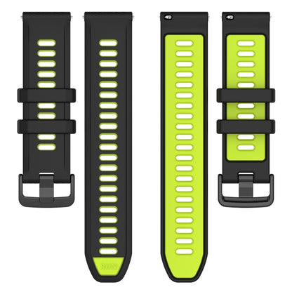 For Amazfit GTR 3 Pro 22MM Sports Two-Color Silicone Watch Band(Black+Green) - Smart Wear by PMC Jewellery | Online Shopping South Africa | PMC Jewellery