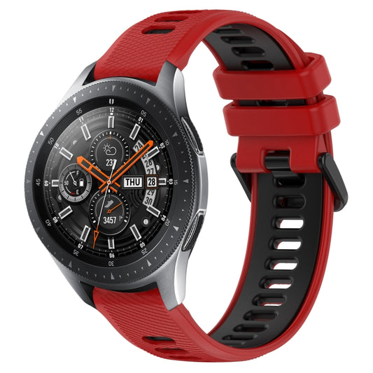 For Samsung Galaxy Watch 46mm 22mm Sports Two-Color Silicone Watch Band(Red+Black) - Smart Wear by PMC Jewellery | Online Shopping South Africa | PMC Jewellery