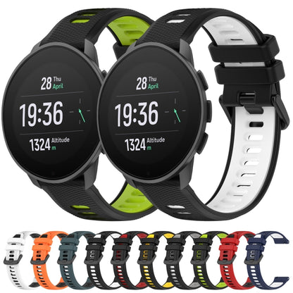 For SUUNTO 9 Peak Pro 22mm Sports Two-Color Silicone Watch Band(Black+White) - Smart Wear by PMC Jewellery | Online Shopping South Africa | PMC Jewellery