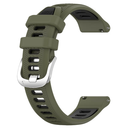 For Amazfit GTS 4 22mm Cross Texture Two Color Silicone Steel Buckle Watch Band(Army Green+Black) - Smart Wear by PMC Jewellery | Online Shopping South Africa | PMC Jewellery