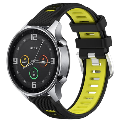 For Xiaomi MI Watch Sport 22mm Sports Two-Color Steel Buckle Silicone Watch Band(Black+Lime Green) - Smart Wear by PMC Jewellery | Online Shopping South Africa | PMC Jewellery