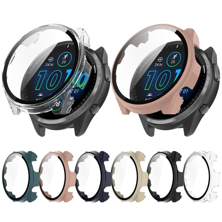 For Garmin Forerunner 965 PC + Toughened Film Integrated Watch Protective Case(Green) - Smart Wear by PMC TechLife | Online Shopping South Africa | PMC TechLife