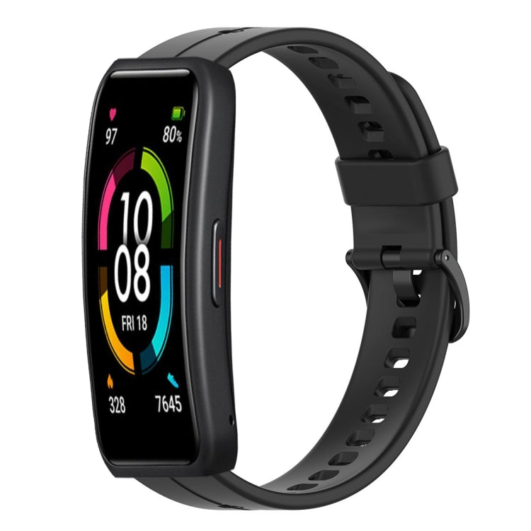 For Huawei Band 6 Solid Color Silicone Watch Band(Black) - Smart Wear by PMC Jewellery | Online Shopping South Africa | PMC Jewellery