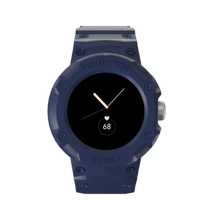 For Google Pixel Watch JUNSUNMAY Integrated TPU Adjustable Elastic Watch Band(Dark Blue) - Watch Bands by JUNSUNMAY | Online Shopping South Africa | PMC Jewellery