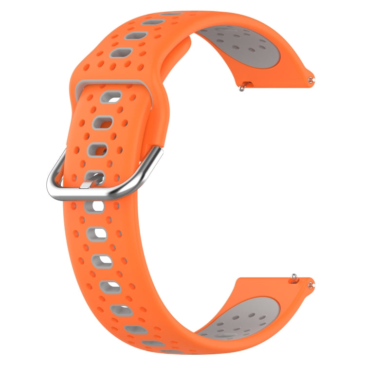 For Garmin Vivomove Sport 20mm Breathable Two-Color Silicone Watch Band(Orange+Grey) - Watch Bands by PMC Jewellery | Online Shopping South Africa | PMC Jewellery