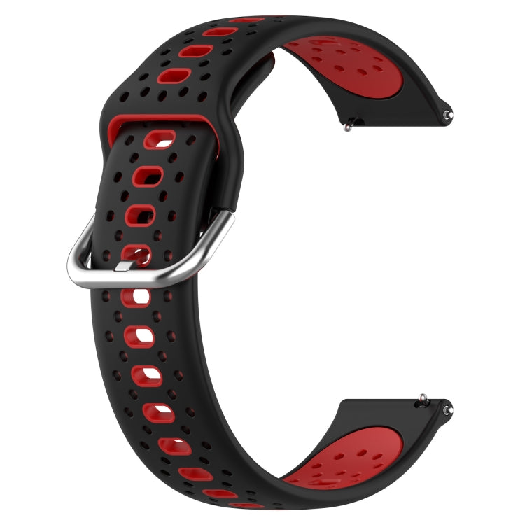 For Garmin VivoMove Style 20mm Breathable Two-Color Silicone Watch Band(Black+Red) - Watch Bands by PMC Jewellery | Online Shopping South Africa | PMC Jewellery