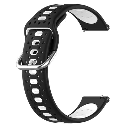 For Garmin VivoMove Luxe 20mm Breathable Two-Color Silicone Watch Band(Black+White) - Watch Bands by PMC Jewellery | Online Shopping South Africa | PMC Jewellery