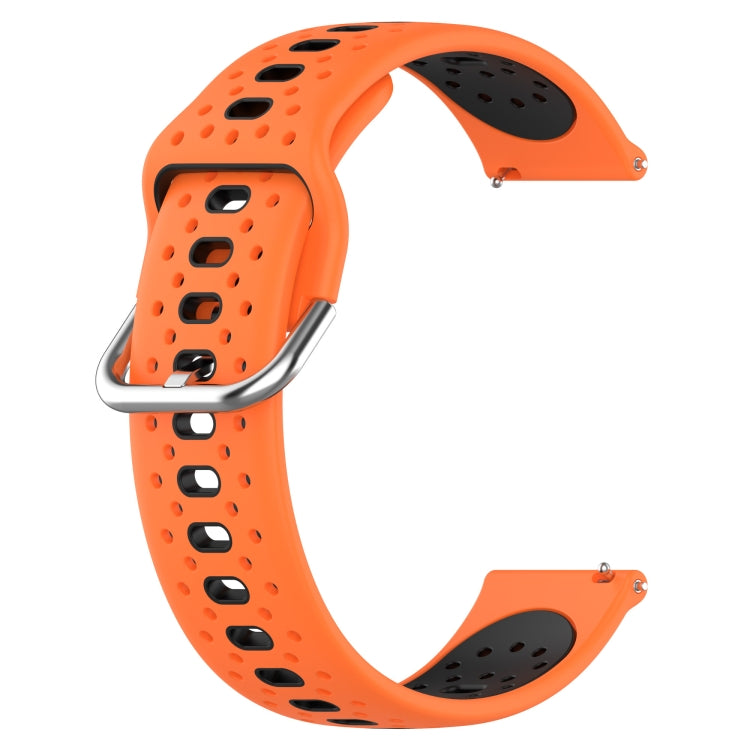 For Garmin Forerunner Sq2 20mm Breathable Two-Color Silicone Watch Band(Orange+Black) - Watch Bands by PMC Jewellery | Online Shopping South Africa | PMC Jewellery