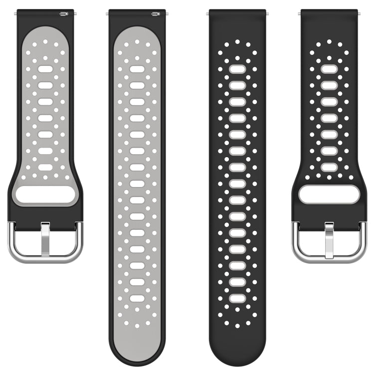 For Amazfit Pop Pro 20mm Breathable Two-Color Silicone Watch Band(Black+Blue) - Watch Bands by PMC TechLife | Online Shopping South Africa | PMC TechLife