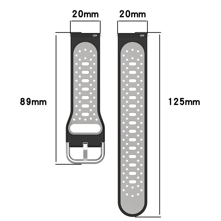 For Amazfit GTS 4 Mini 20mm Breathable Two-Color Silicone Watch Band(Red+Black) - Watch Bands by PMC TechLife | Online Shopping South Africa | PMC TechLife