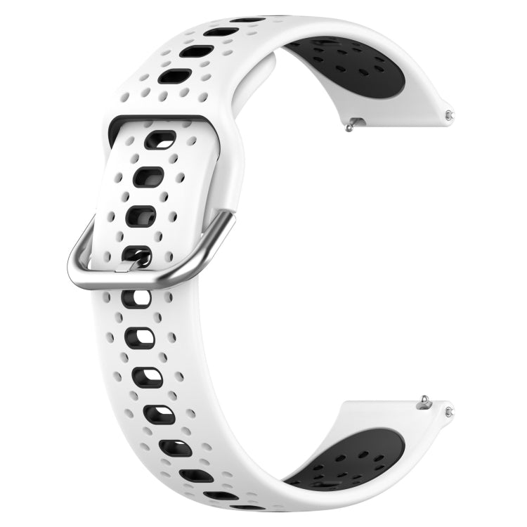 For Huawei Watch GT3 42mm 20mm Breathable Two-Color Silicone Watch Band(White+Black) - Watch Bands by PMC Jewellery | Online Shopping South Africa | PMC Jewellery