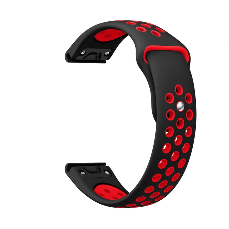 For Garmin Approach S62 22mm Sports Breathable Silicone Watch Band(Black+Red) -  by PMC Jewellery | Online Shopping South Africa | PMC Jewellery