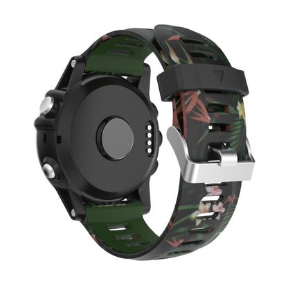 For Garmin Instinct 2X Solar 26mm Camouflage Printed Silicone Watch Band(Army Green+Bamboo Camouflage) -  by PMC Jewellery | Online Shopping South Africa | PMC Jewellery