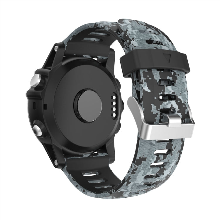 For Garmin Enduro 2 26mm Camouflage Printed Silicone Watch Band(Black+Digital  Camouflage) -  by PMC Jewellery | Online Shopping South Africa | PMC Jewellery