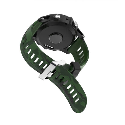 For Garmin Fenix 5X Plus 26mm Camouflage Printed Silicone Watch Band(Army Green+Bamboo Camouflage) -  by PMC Jewellery | Online Shopping South Africa | PMC Jewellery