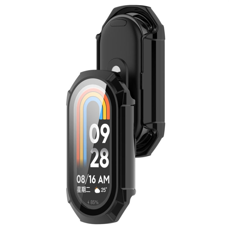 For Xiaomi Mi Band 8 ENKAY Hat-Prince Full Coverage PC Frame + Tempered Glass Film Watch Case(Black) -  by ENKAY | Online Shopping South Africa | PMC Jewellery