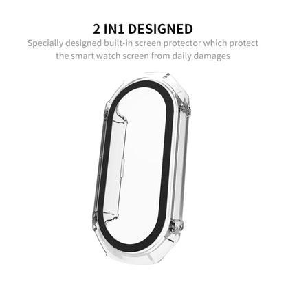 For Xiaomi Mi Band 8 ENKAY Hat-Prince Full Coverage PC Frame + Tempered Glass Film Watch Case(Transparent) -  by ENKAY | Online Shopping South Africa | PMC Jewellery