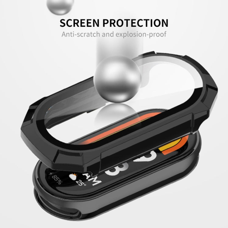 For Xiaomi Mi Band 8 ENKAY Hat-Prince Full Coverage PC Frame + Tempered Glass Film Watch Case(Transparent) -  by ENKAY | Online Shopping South Africa | PMC Jewellery