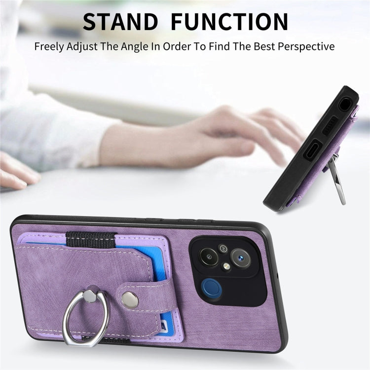 For Redmi Note 12 Pro+ Retro Skin-feel Ring Card Wallet Phone Case(Purple) - free shipping - PMC TechLife - Order now!