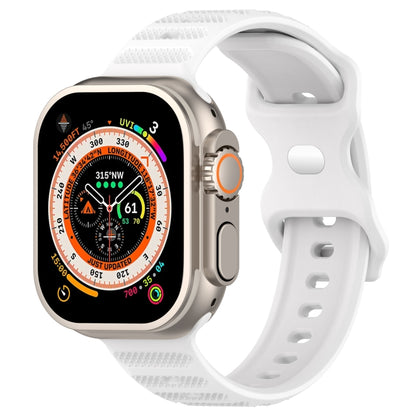 For Apple Watch Ultra 49mm Reverse Buckle Dot Texture Silicone Watch Band(White) - Watch Bands by PMC Jewellery | Online Shopping South Africa | PMC Jewellery