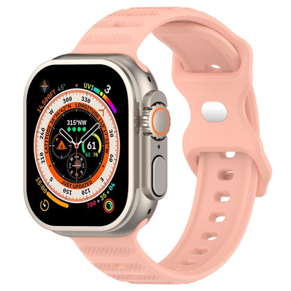 For Apple Watch 8 41mm Reverse Buckle Dot Texture Silicone Watch Band(Pink) - Watch Bands by PMC Jewellery | Online Shopping South Africa | PMC Jewellery