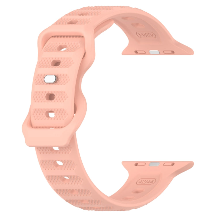 For Apple Watch SE 2022 44mm Reverse Buckle Dot Texture Silicone Watch Band(Pink) - Watch Bands by PMC Jewellery | Online Shopping South Africa | PMC Jewellery