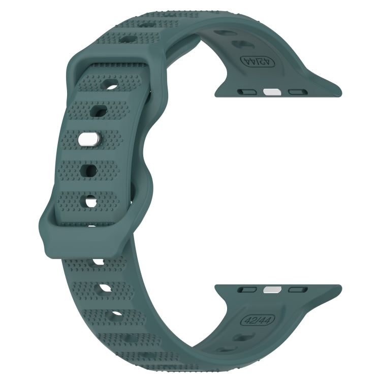 For Apple Watch SE 44mm Reverse Buckle Dot Texture Silicone Watch Band(Olive Green) - Watch Bands by PMC TechLife | Online Shopping South Africa | PMC TechLife