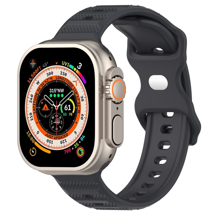 For Apple Watch 6 44mm Reverse Buckle Dot Texture Silicone Watch Band(Dark Gray) - Watch Bands by PMC TechLife | Online Shopping South Africa | PMC TechLife