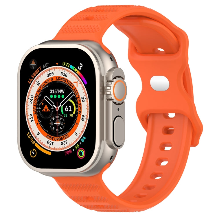 For Apple Watch 5 44mm Reverse Buckle Dot Texture Silicone Watch Band(Orange) - Watch Bands by PMC TechLife | Online Shopping South Africa | PMC TechLife