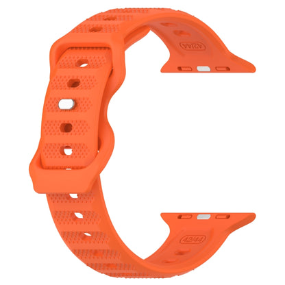 For Apple Watch 5 40mm Reverse Buckle Dot Texture Silicone Watch Band(Orange) - Watch Bands by PMC Jewellery | Online Shopping South Africa | PMC Jewellery