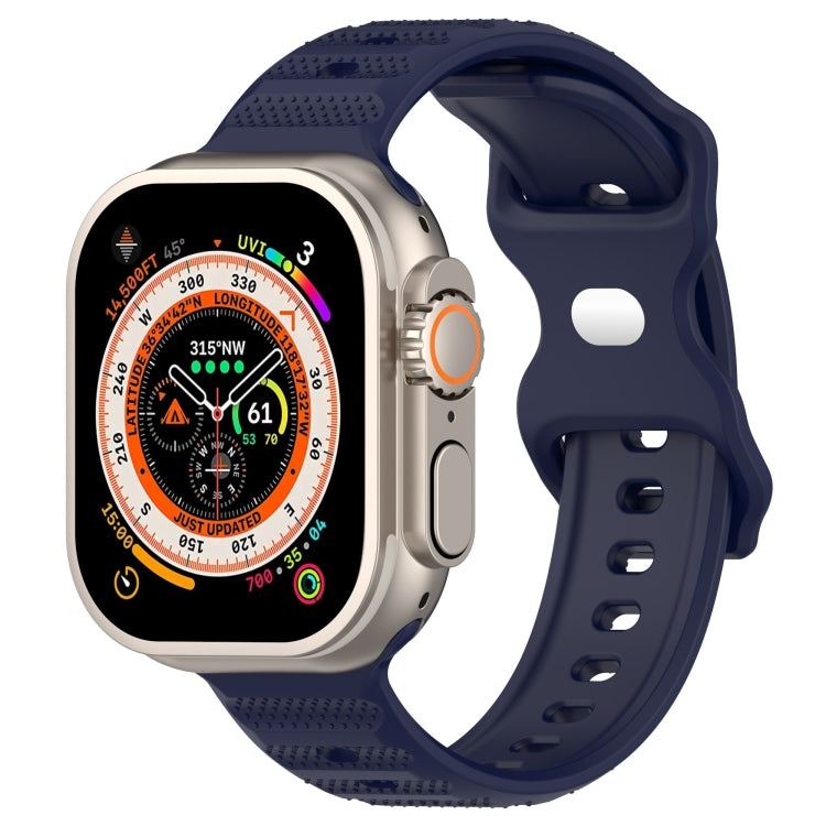 For Apple Watch 4 44mm Reverse Buckle Dot Texture Silicone Watch Band(Midnight Blue) - Watch Bands by PMC TechLife | Online Shopping South Africa | PMC TechLife