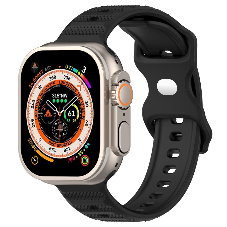 For Apple Watch 2 38mm Reverse Buckle Dot Texture Silicone Watch Band(Black) - Watch Bands by PMC TechLife | Online Shopping South Africa | PMC TechLife