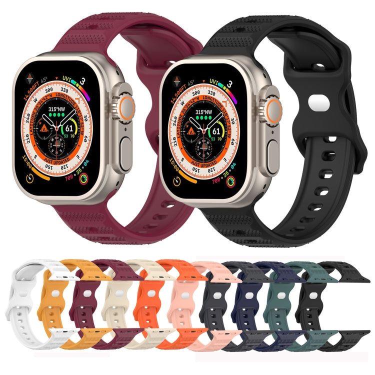 For Apple Watch SE 2022 44mm Reverse Buckle Dot Texture Silicone Watch Band(White) - Watch Bands by PMC TechLife | Online Shopping South Africa | PMC TechLife