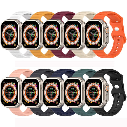 For Apple Watch 38mm Reverse Buckle Dot Texture Silicone Watch Band(Orange) - Watch Bands by PMC Jewellery | Online Shopping South Africa | PMC Jewellery