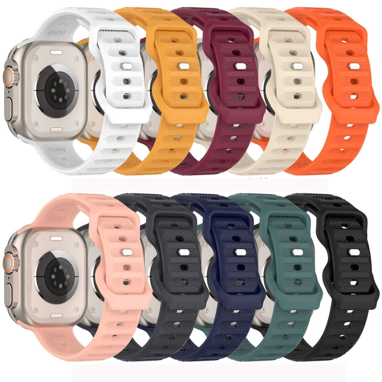 For Apple Watch 2 42mm Reverse Buckle Dot Texture Silicone Watch Band(Midnight Blue) - Watch Bands by PMC TechLife | Online Shopping South Africa | PMC TechLife