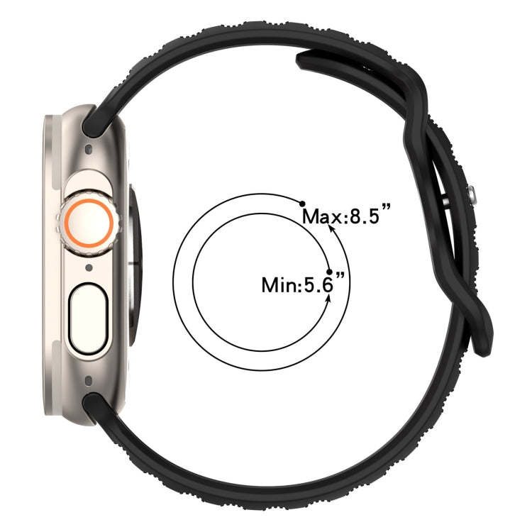 For Apple Watch 4 44mm Reverse Buckle Dot Texture Silicone Watch Band(Black) - Watch Bands by PMC TechLife | Online Shopping South Africa | PMC TechLife