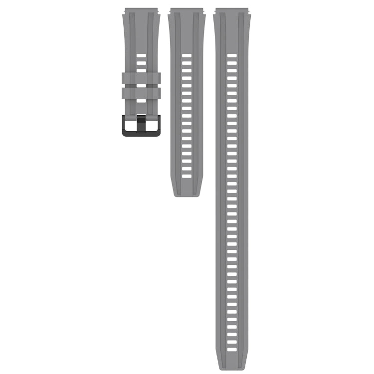 For Huawei Watch GT Runner Long & Short Sports Solid Color Silicone Watch Band Set(Grey) - Watch Bands by PMC TechLife | Online Shopping South Africa | PMC TechLife