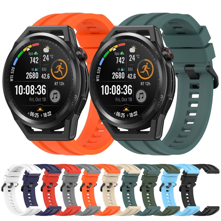 For Huawei Watch GT Runner Long & Short Sports Solid Color Silicone Watch Band Set(White) - Watch Bands by PMC TechLife | Online Shopping South Africa | PMC TechLife