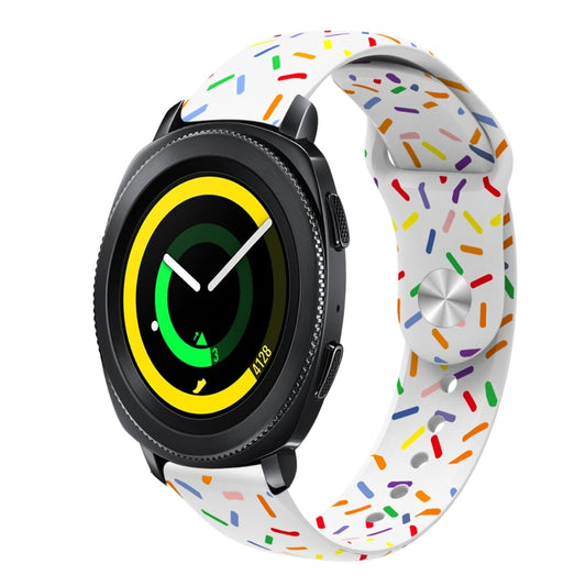 For Samsung Galaxy Watch 5 Pro Sports Rainbow Dots Silicone Buckle Watch Band(White) - Watch Bands by PMC Jewellery | Online Shopping South Africa | PMC Jewellery