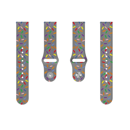 For Samsung Galaxy Watch 3 41mm Sports Rainbow Dots Silicone Buckle Watch Band(Gray) - Watch Bands by PMC Jewellery | Online Shopping South Africa | PMC Jewellery