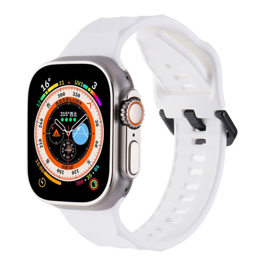 For Apple Watch SE 44mm Ripple Silicone Sports Watch Band(White) - Watch Bands by PMC Jewellery | Online Shopping South Africa | PMC Jewellery