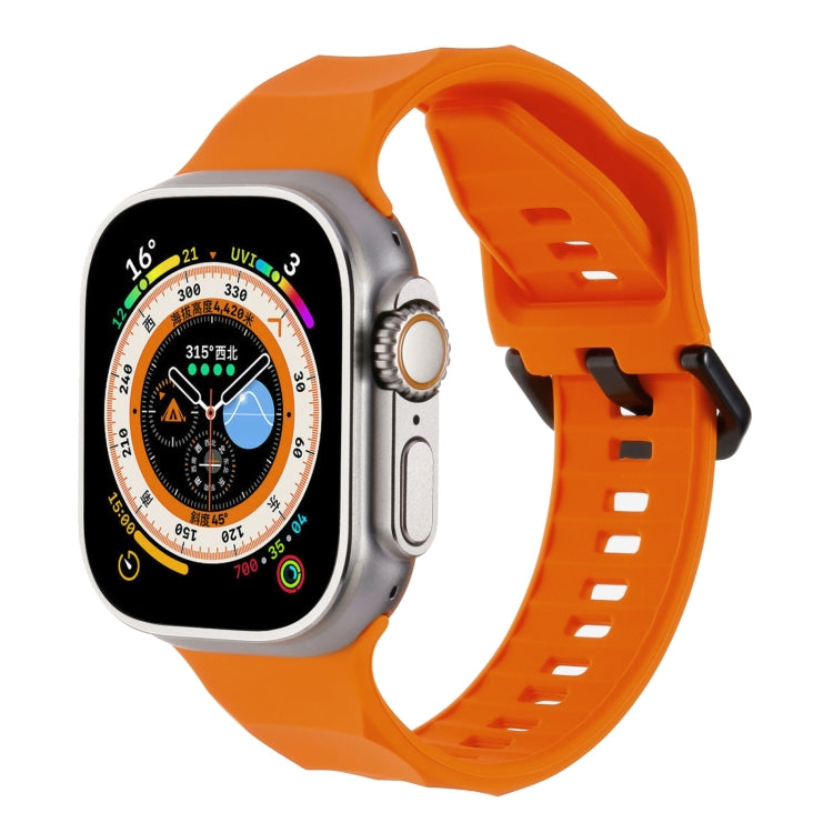 For Apple Watch SE 44mm Ripple Silicone Sports Watch Band(Orange) - Watch Bands by PMC Jewellery | Online Shopping South Africa | PMC Jewellery