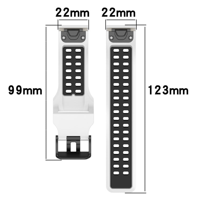 For Garmin Instinct Crossover 22mm Two-Color Reverse Buckle Silicone Watch Band(Black+Yellow) - Watch Bands by PMC TechLife | Online Shopping South Africa | PMC TechLife