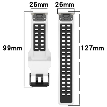 For Garmin Enduro 26mm Two-Color Reverse Buckle Silicone Watch Band(Black+Grey) - Watch Bands by PMC Jewellery | Online Shopping South Africa | PMC Jewellery