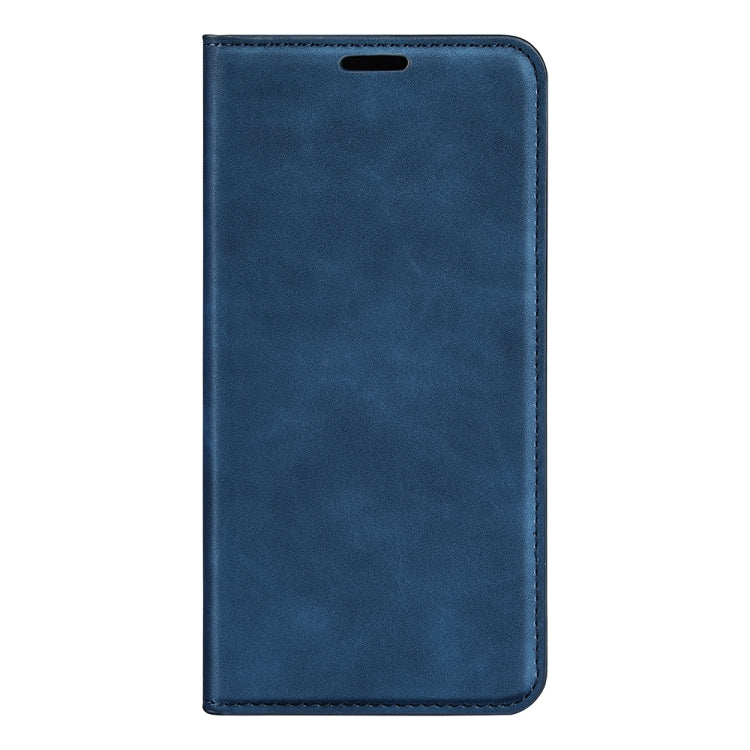 For iPhone 15 Retro-skin  Magnetic Suction Leather Phone Case(Dark Blue) - iPhone 15 Cases by PMC Jewellery | Online Shopping South Africa | PMC Jewellery